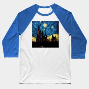 Starry Night Wizarding School Van Gogh Baseball T-Shirt